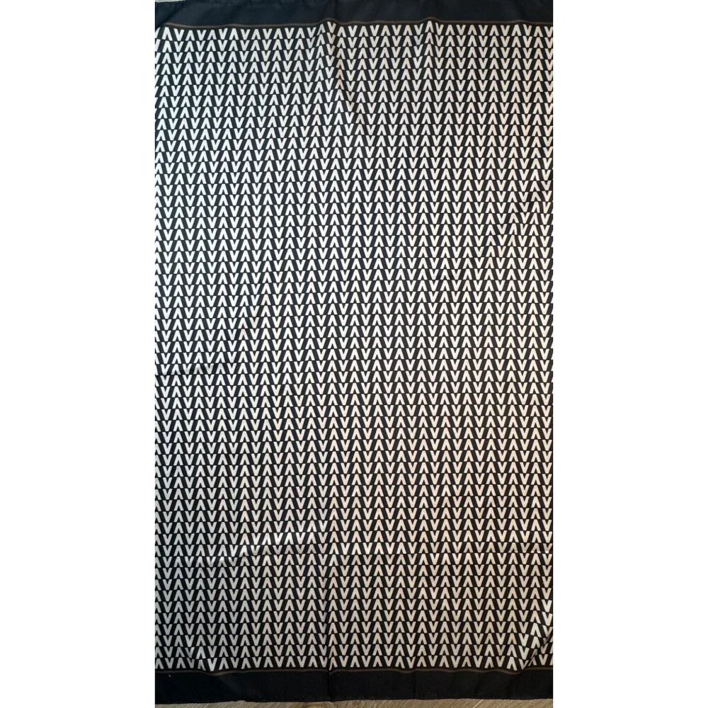 2/$30 NEW Tan Black Brown Geometric Printed Silky Fashion Scarf - Picture 6 of 10